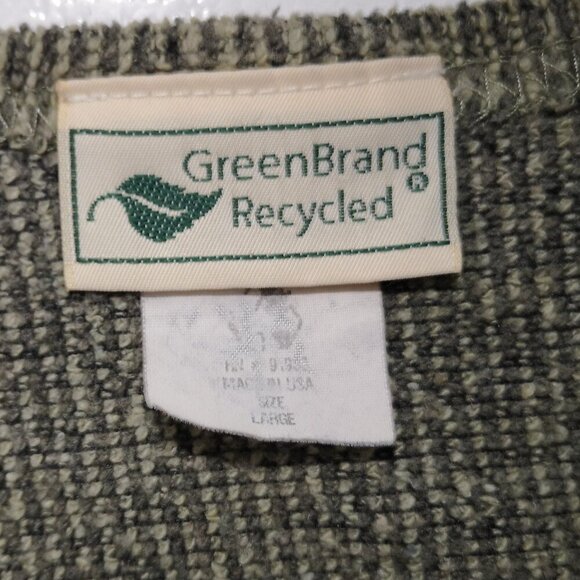 Green Brand Recycled Men's Size Large Green Straight Fit Sweat Shirt - Picture 3 of 8